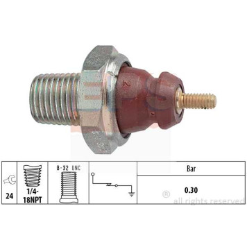 Датчик давления масла! Ford Escort/Fiesta/Sierra 0.9-2.0i/1.6D/1.8D 76-93 <b>EPS 1800011</b>