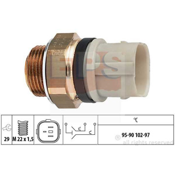 Датчик включения вентилятора! VW Golf 1.4i-2.8i/1.9D/SDi/TDi 91> <b>EPS 1850652</b>