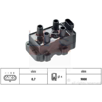 Катушка зажигания! Renault Logan/Megane/Clio/Kangoo 1.2-1.6 96> <b>EPS 1970377</b>
