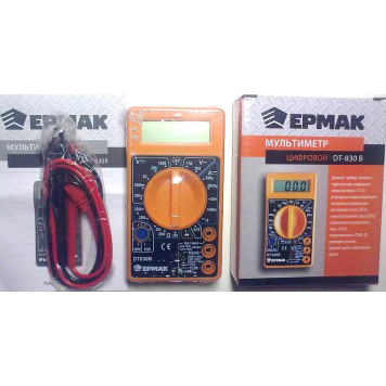 Мультитестер (мультиметр) цифровой Ермак DT-830B