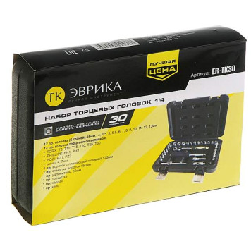 Набор инструментов 1/4" ЭВРИКА ER-TK30 (6 гран., 30 предм.)-3