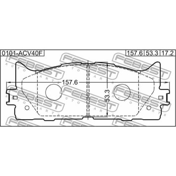 Колодки тормозные дисковые передний для LEXUS ES(ACV4#, ASV6#, AVV6#, GSV4#, GSV6#) / TOYOTA AURION(ACV4#, ACV5#, GSV4#, GSV5#), CAMRY(AVV5#, XV5#) <b>FEBEST 0101-ACV40F</b>-3