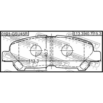 Колодки тормозные дисковые передний для TOYOTA KLUGER(#ASU4#,#GSU4#,#MHU4#) <b>FEBEST 0101-GSU45R</b>-3