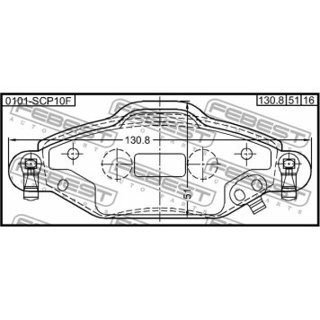 Колодки тормозные дисковые передний для TOYOTA YARIS(NCP1#,NLP1#,SCP1#) <b>FEBEST 0101-SCP10F</b>-3