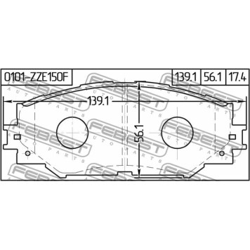Колодки тормозные дисковые передний для LEXUS HS / TOYOTA ALLION, AQUA, AURIS, COROLLA RUMION, COROLLA, HARRIER, MARK X ZiO, MATRIX, NOAH/VOXY, PREMIO, PRIUS PLUS, RAV 4, SAI, URBAN CRUISER, VANGUARD, VERSO S, WISH, YARIS, ZELAS <b>FEBEST 0101-ZZE150F</b>-3