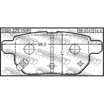 Колодки тормозные дисковые задний для TOYOTA AURIS, COROLLA RUMION, COROLLA, MATRIX, PRIUS, RACTIS, URBAN CRUISER, VERSO S, VIOS/YARIS, YARIS <b>FEBEST 0101-ZZE150R</b>-3