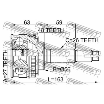 Шарнир приводного вала FEBEST 0110-018A48-3