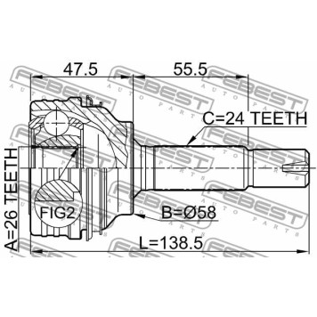 Шрус наружный 26x58x24 FEBEST 0110-040-1