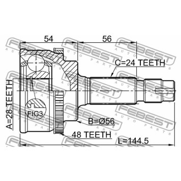 Шарнир приводного вала FEBEST 0110-NLP10A48-3