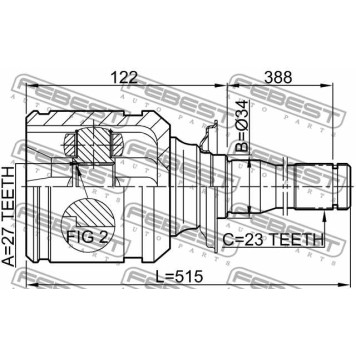 Шарнир приводного вала FEBEST 0111-ACA20RH-3