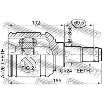 Шарнир приводного вала FEBEST 0111-AZT251LH-3