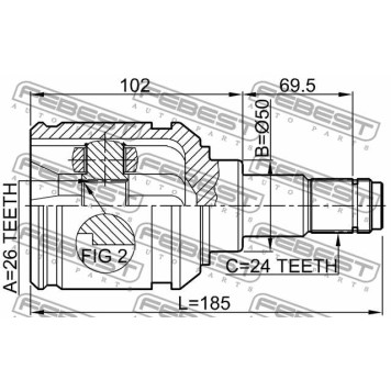 Шарнир приводного вала FEBEST 0111-AZT251LH-7