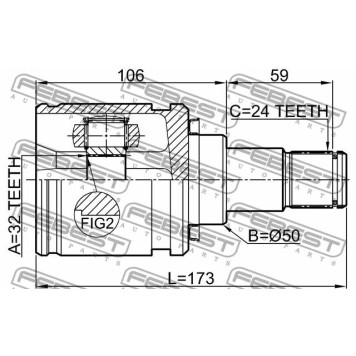 Шарнир приводного вала FEBEST 0111-CDT220LH-3