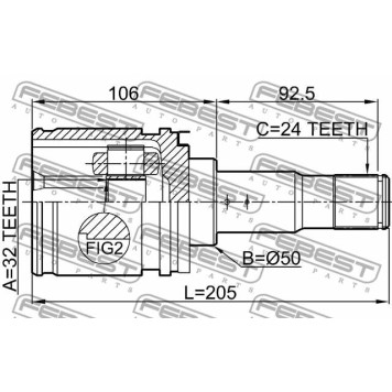 Шарнир приводного вала FEBEST 0111-CDT220LH99-3