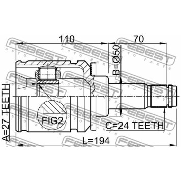 Шарнир приводного вала FEBEST 0111-MCV30LH-3