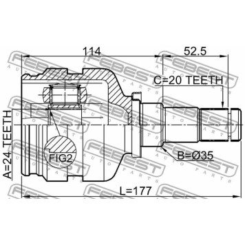 Шарнир приводного вала FEBEST 0111-ZNRRH-3