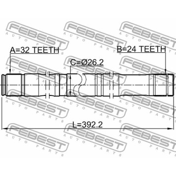 Приводной вал FEBEST 0112-CDT220RH-3