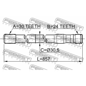 Приводной вал FEBEST 0112-LC80LH-3