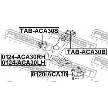 Несущий / направляющий шарнир FEBEST 0120-ACA30-3