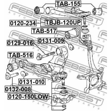 Втулка с эксцентриком TOYOTA FJ CRUISER GSJ15 2006- <b>FEBEST 0132-008</b>-1