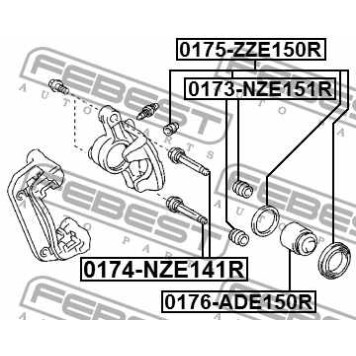 Пыльник, управление корпуса скобы тормоза FEBEST 0173-NZE151R-3