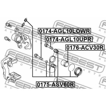 Направляющий болт корпуса скобы тормоза FEBEST 0174-AGL10UPR-3