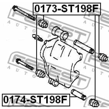 Направляющий болт корпуса скобы тормоза FEBEST 0174-ST198F-3
