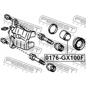 Поршень корпуса скобы тормоза FEBEST 0176-GX100F-3