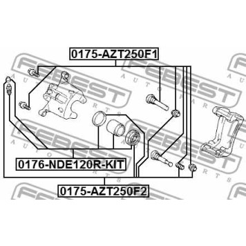 Поршень корпуса скобы тормоза FEBEST 0176-NDE120R-KIT-3