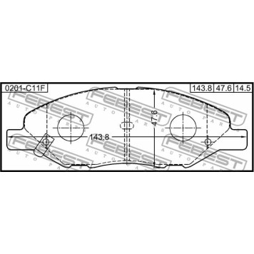 Колодки тормозные дисковые передний для NISSAN AD, BLUEBIRD SYLPHY, CUBE, LATIO, LIVINA / GRAND LIVINA, MICRA, TIIDA <b>FEBEST 0201-C11F</b>-3