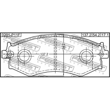 Колодки тормозные дисковые передний для INFINITI G20, M30 Convertible, M30 / NISSAN 200 SX, 240 SX, ALMERA, AVENIR, BLUEBIRD, PRAIRIE, PRIMERA, SKYLINE <b>FEBEST 0201-P11F</b>-3