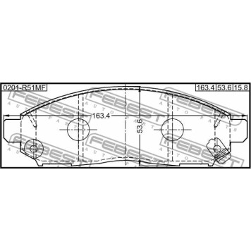 Колодки тормозные дисковые передний для NISSAN NAVARA(D40), NP300 NAVARA(D23), PATHFINDER(R51) <b>FEBEST 0201-R51MF</b>-3