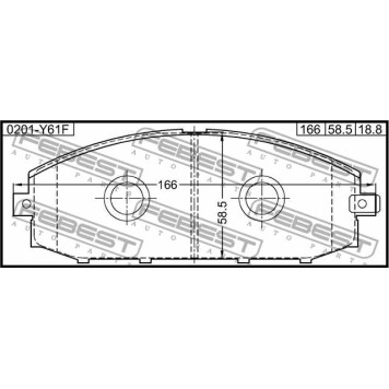 Колодки тормозные дисковые передний для NISSAN PATROL GR(Y61), PATROL <b>FEBEST 0201-Y61F</b>-3