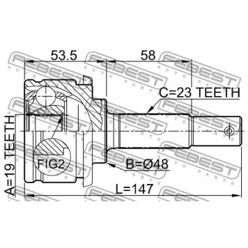 Шрус наружный 19x48x23 FEBEST 0210-043-1
