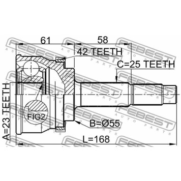 Шарнир приводного вала FEBEST 0210-061A42-3