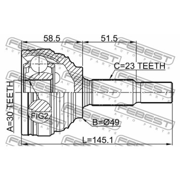 Шарнир приводного вала FEBEST 0210-G15RA-3