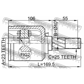 Шарнир приводного вала FEBEST 0211-V10RH-3