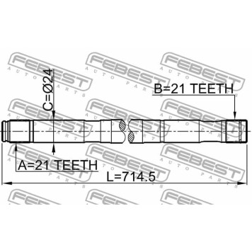 Приводной вал FEBEST 0212-QG15RH-3