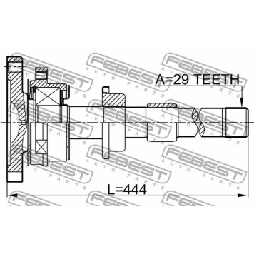 Приводной вал FEBEST 0212-T30MTRH-3