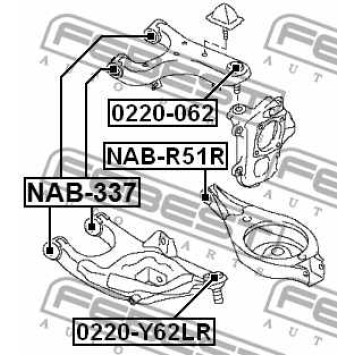 Несущий / направляющий шарнир FEBEST 0220-062-3