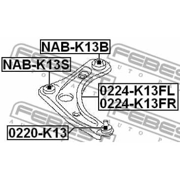 Рычаг независимой подвески колеса FEBEST 0224-K13FL-3