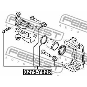Ремкомплект тормозного суппорта FEBEST 0275-Y62R-3