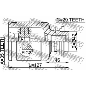 Шарнир приводного вала FEBEST 0311-YD2RH-3