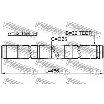 Приводной вал FEBEST 0312-RD1LH-1