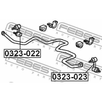 Тяга / стойка стабилизатора FEBEST 0323-022-3