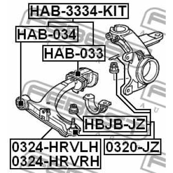 Рычаг независимой подвески колеса FEBEST 0324-HRVRH-3
