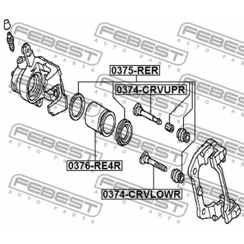 Направляющий болт корпуса скобы тормоза FEBEST 0374-CRVLOWR-3