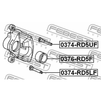 Направляющий болт корпуса скобы тормоза FEBEST 0374-RD5LF-3