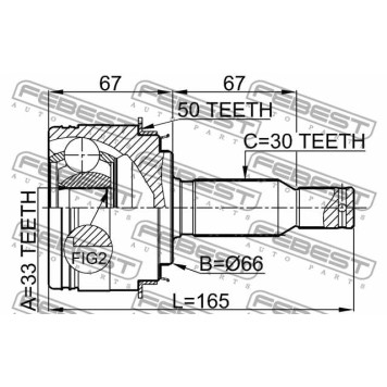 Шарнир приводного вала FEBEST 0410-V75A50-3