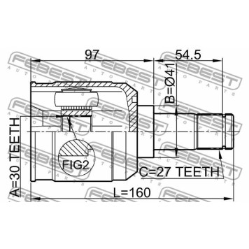 Шрус внутренний левый 30x41x27 FEBEST 0411-CS9MTLH-1
